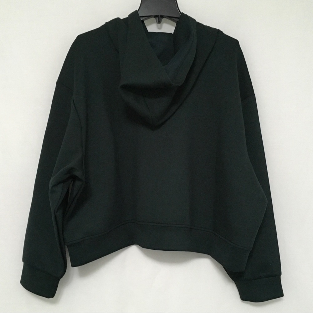 A New Day Women's Size 1X Dark Green Zip-Up Hoodie Crop Hooded Sweatshirt Jacket - Picture 2 of 6